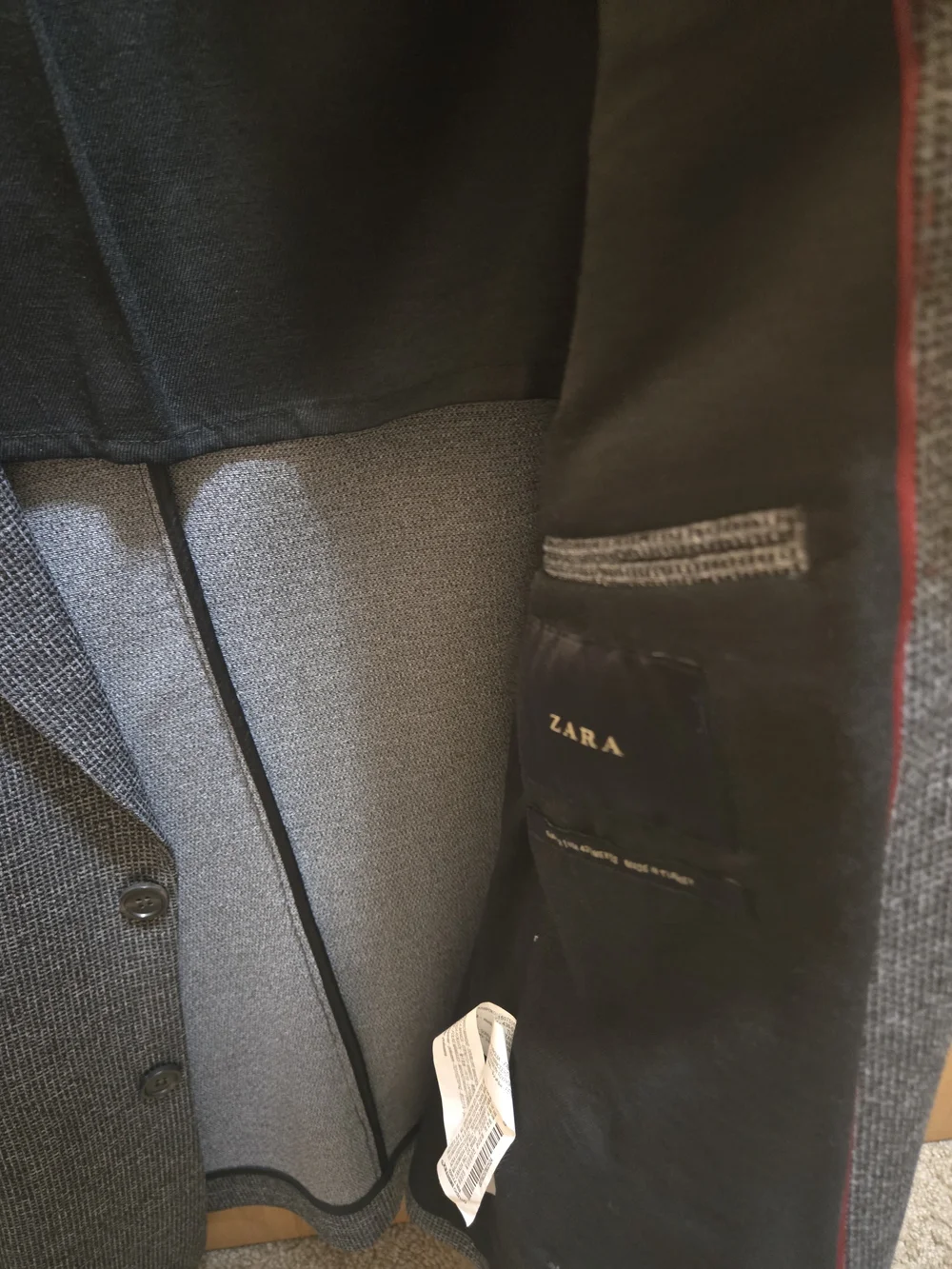 Zara Classic Men's Gray Textured Blazer